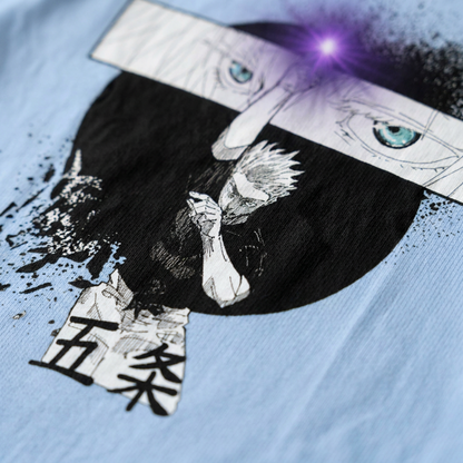 Akaame Studio™ - Limitless Sorcerer Graphic Tee - Purple Aura Anime Shirt