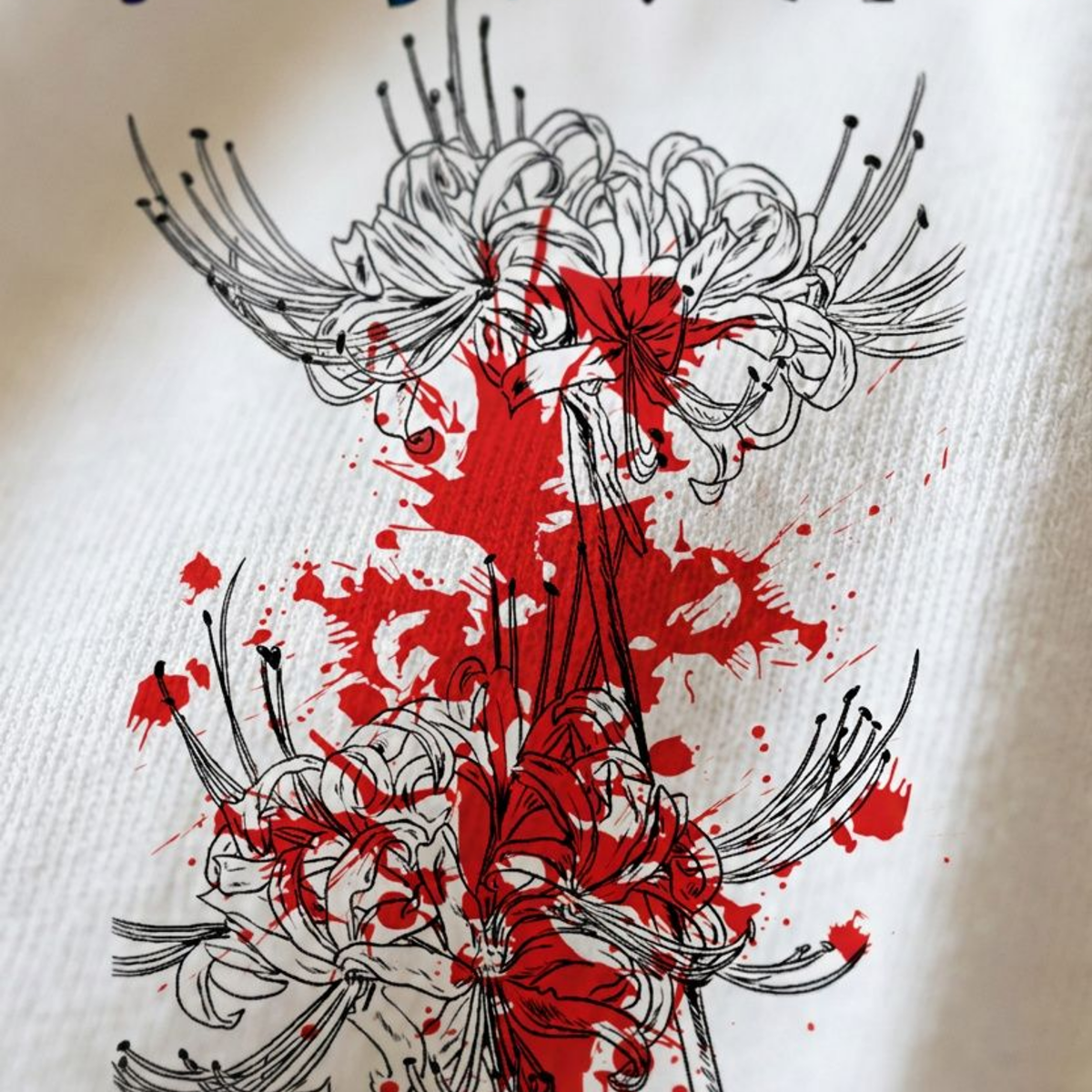 Akaame Studio™ - Red Spider Lily Graphic Tee - Dark Fantasy Ghoul Shirt