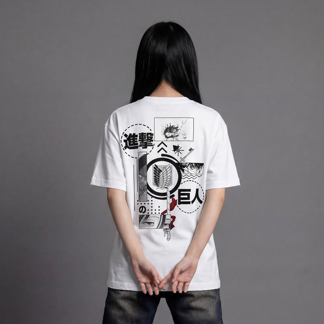 Akaame Studio™ - Manga Panel Graphic T-Shirt - Wings of Freedom Dark Fantasy