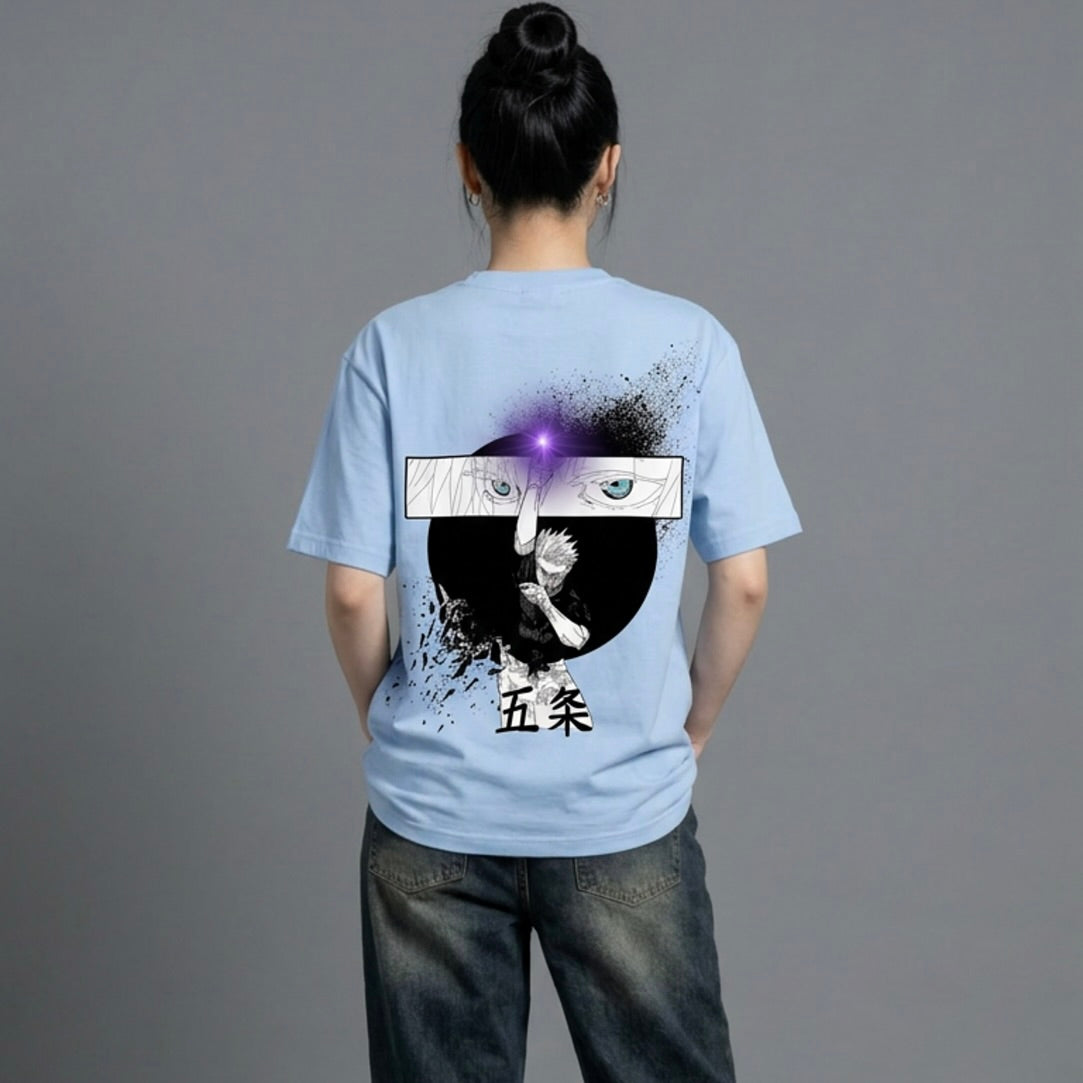 Akaame Studio™ - Limitless Sorcerer Graphic Tee - Purple Aura Anime Shirt