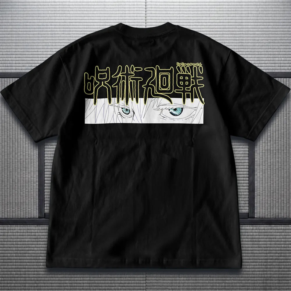 Akaame Studio™ - Blindfold Cat Teacher Anime Shirt - Limitless Power Graphic Tee