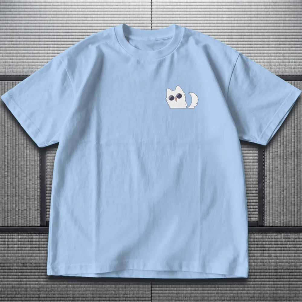 Akaame Studio™ - Blindfold Cat Teacher Anime Shirt - Limitless Power Graphic Tee