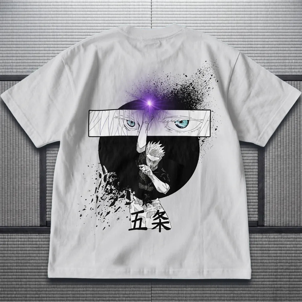 Akaame Studio™ - Limitless Sorcerer Graphic Tee - Purple Aura Anime Shirt