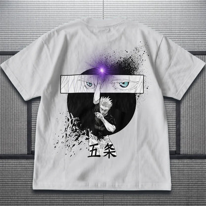 Akaame Studio™ - Limitless Sorcerer Graphic Tee - Purple Aura Anime Shirt