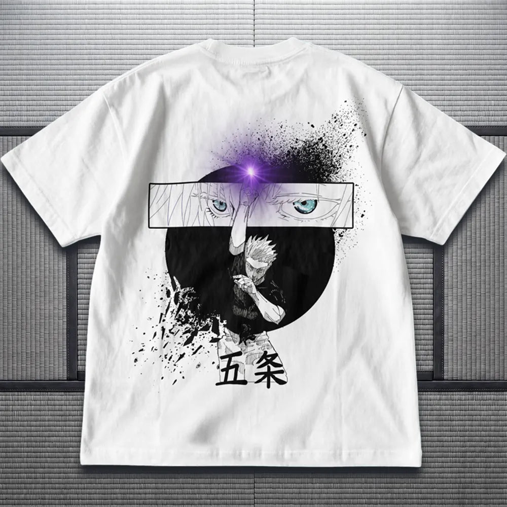 Akaame Studio™ - Limitless Sorcerer Graphic Tee - Purple Aura Anime Shirt