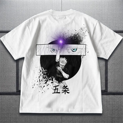 Akaame Studio™ - Limitless Sorcerer Graphic Tee - Purple Aura Anime Shirt