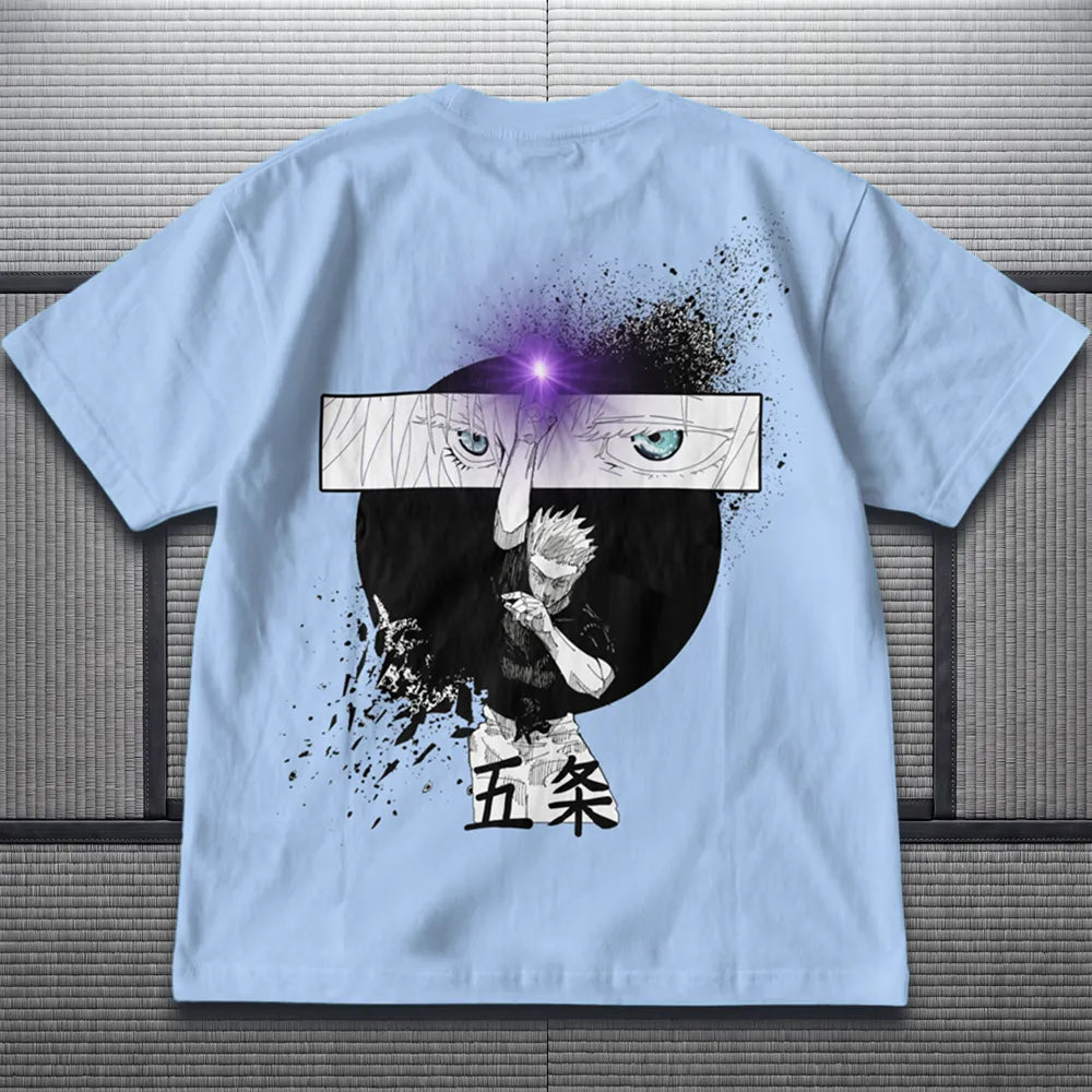 Akaame Studio™ - Limitless Sorcerer Graphic Tee - Purple Aura Anime Shirt