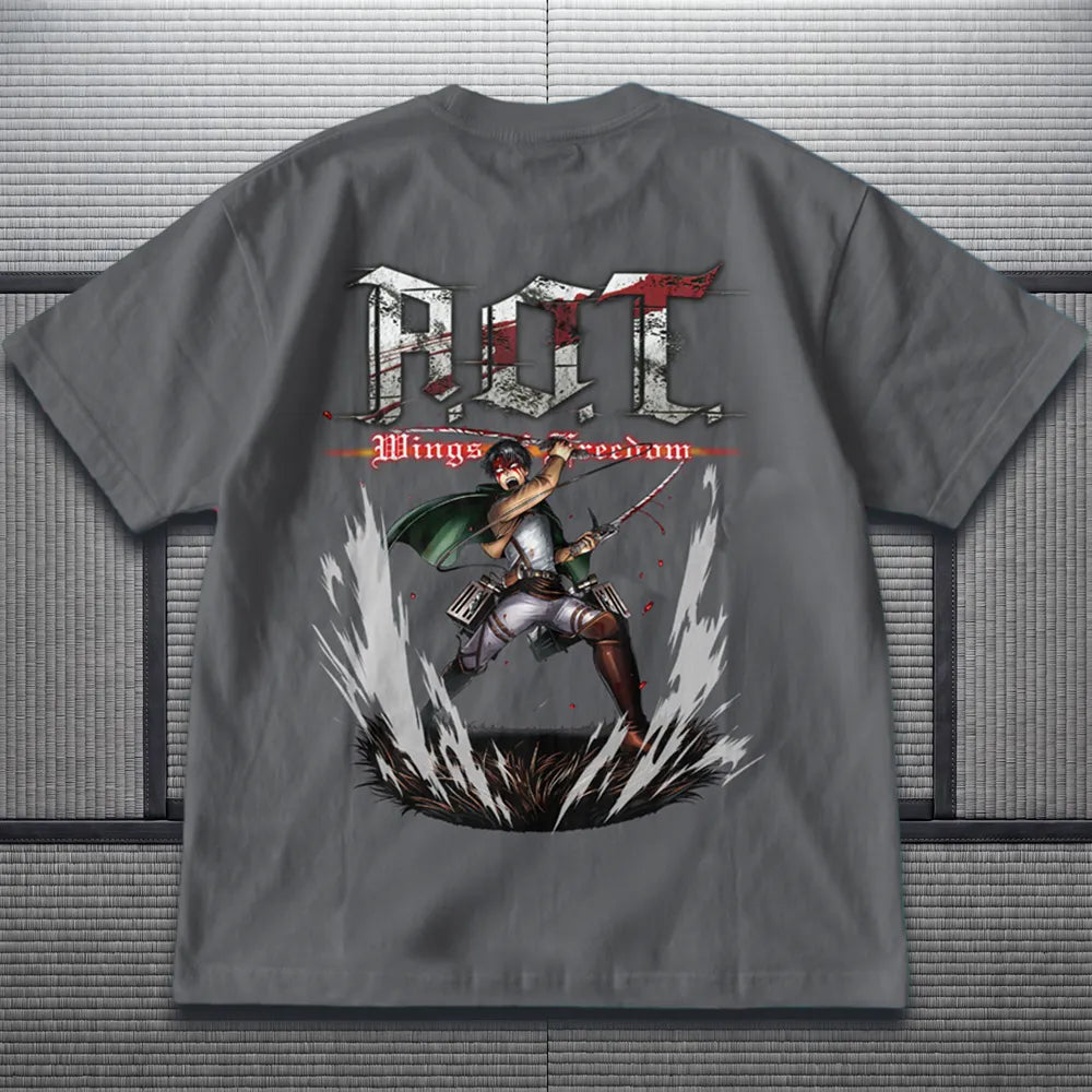 Akaame Studio™ -  Slayer Graphic Tee - Dark Military Anime Shirt