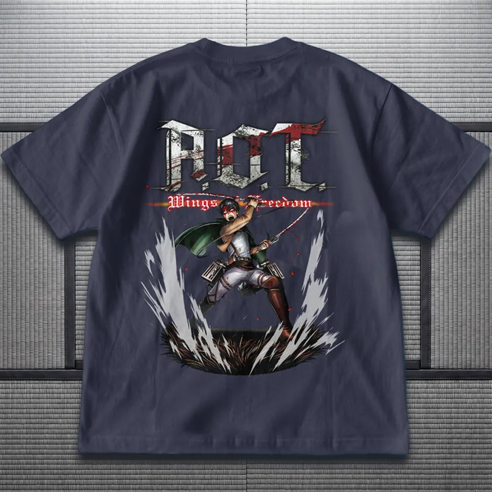 Akaame Studio™ -  Slayer Graphic Tee - Dark Military Anime Shirt