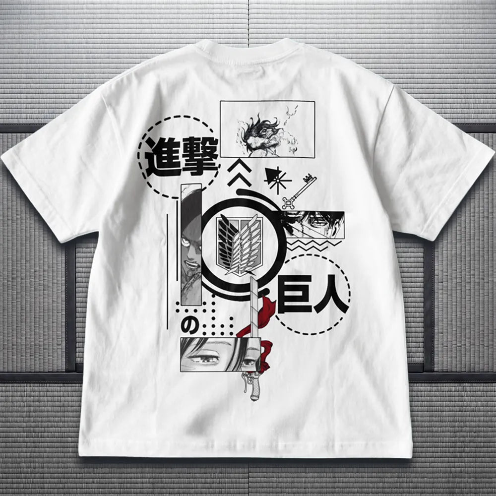Akaame Studio™ - Manga Panel Graphic T-Shirt - Wings of Freedom Dark Fantasy