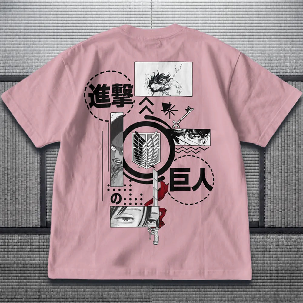 Akaame Studio™ - Manga Panel Graphic T-Shirt - Wings of Freedom Dark Fantasy