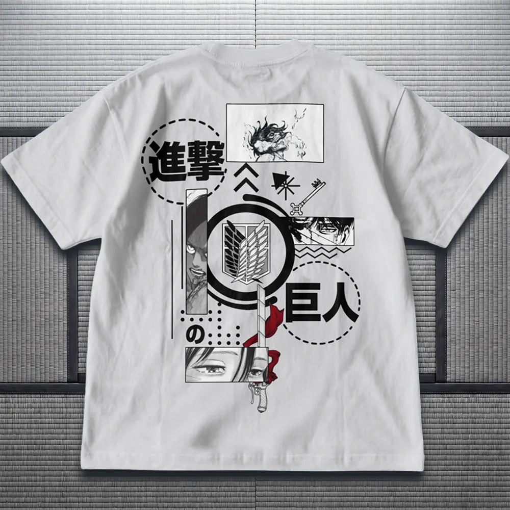 Akaame Studio™ - Manga Panel Graphic T-Shirt - Wings of Freedom Dark Fantasy